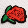 10121 этикетка текстиль (Большая роза) чёрный + красный +зелёный