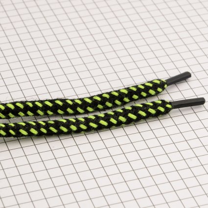 10479 шнурок текстиль чёрный + зеленый