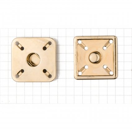 26-1 металл пришивная кнопка (2.6) золото - квадрат